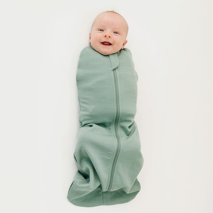 Swaddle Bag, Merino Wool, Newborn to 3 Months, Aloe