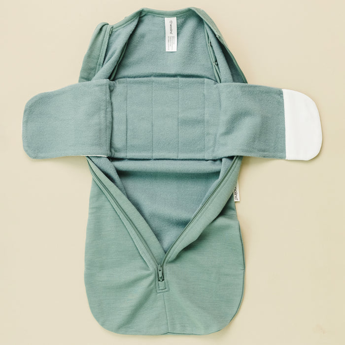 Swaddle Bag, Merino Wool, Newborn to 3 Months, Aloe
