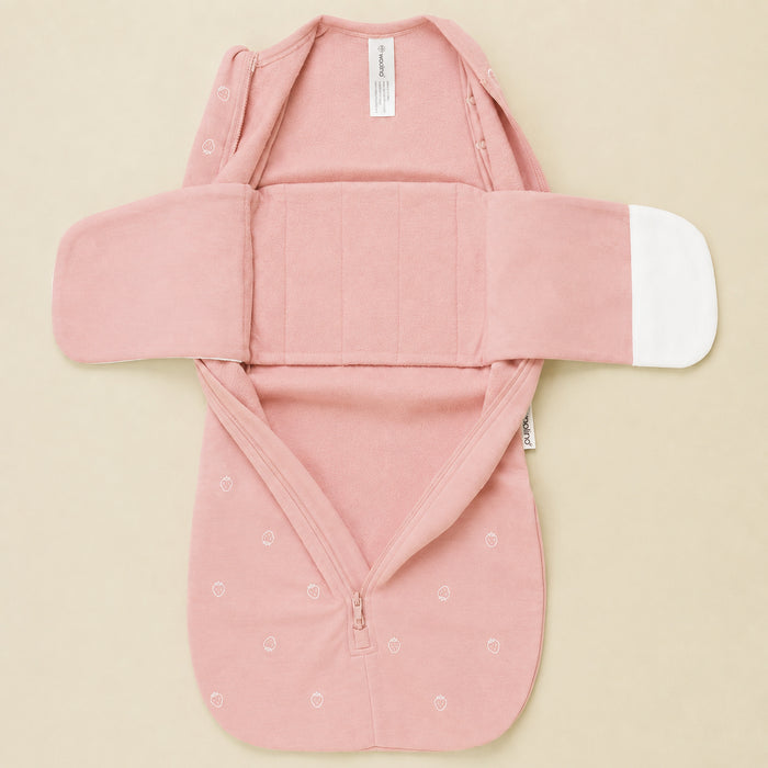 Swaddle Bag, Merino Wool, Newborn to 3 Months, Strawberry
