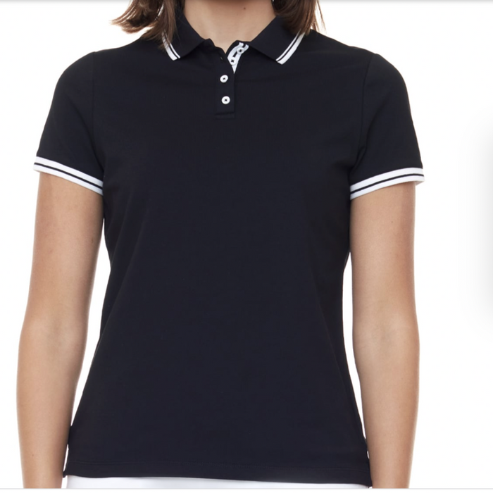 Swing Control Pique S/S Polo - Black