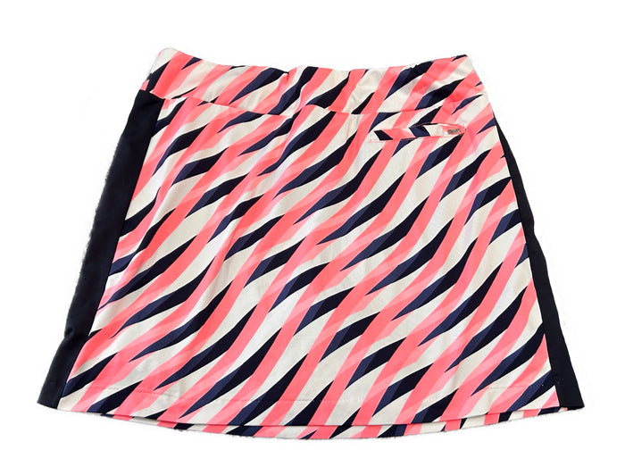 Tail Activewear Bright Pink, Navy & White Striped Golf Skort Size L MSP$98