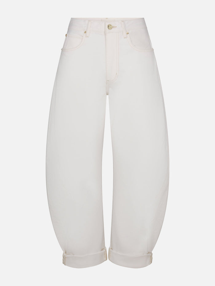 jeans front cuffed hem detail image