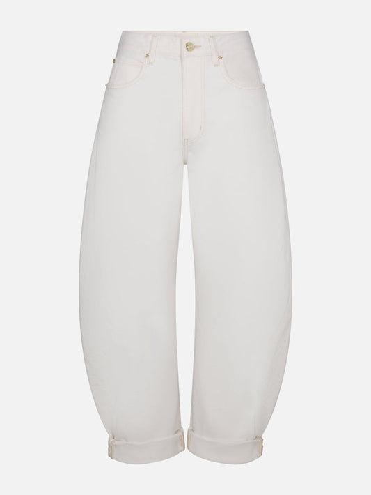 jeans front cuffed hem detail image