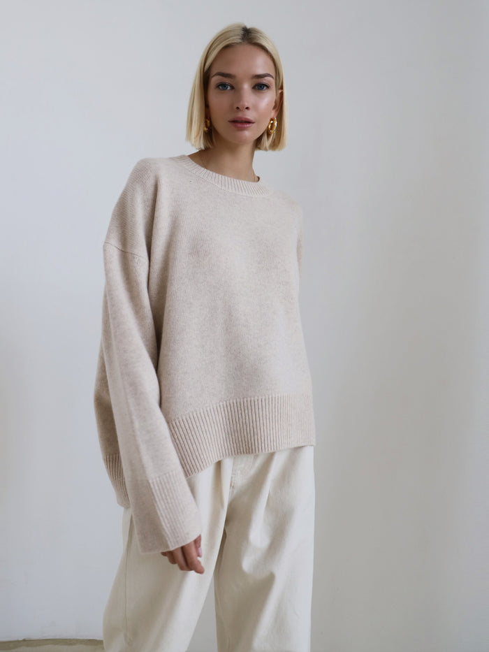 round neck women sweater thick warm layering piece autumn winter