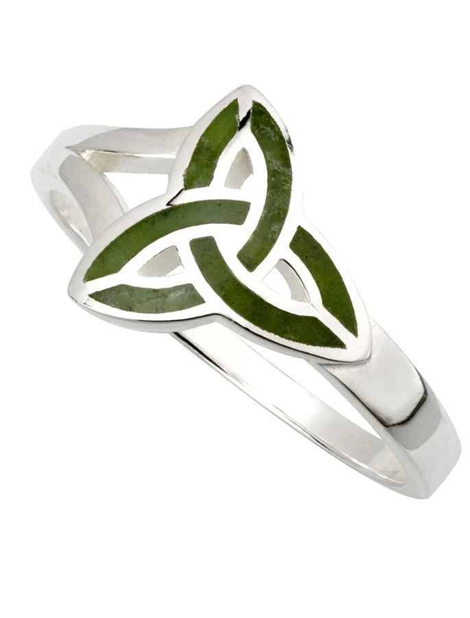 Trinity Knot Ring Connemara Marble