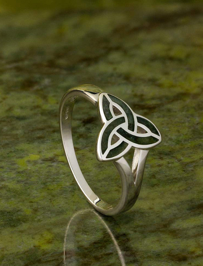 Trinity Knot Ring Connemara Marble