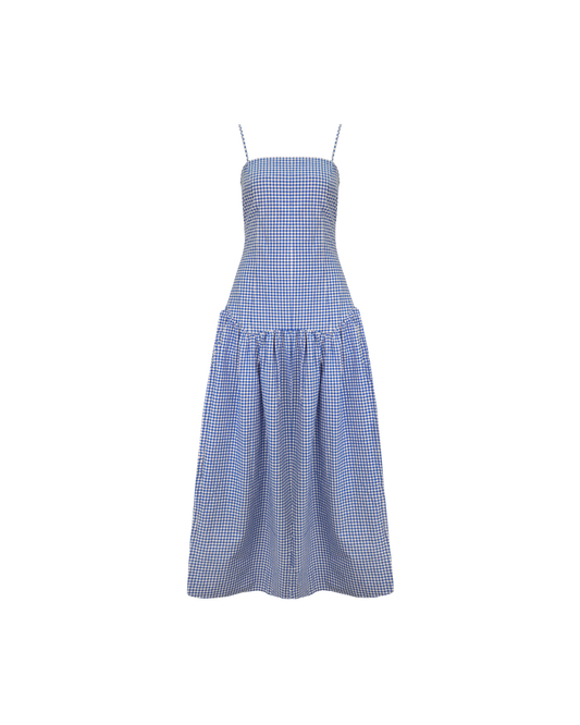 TRULLI MAXI DRESS COBALT GINGHAM