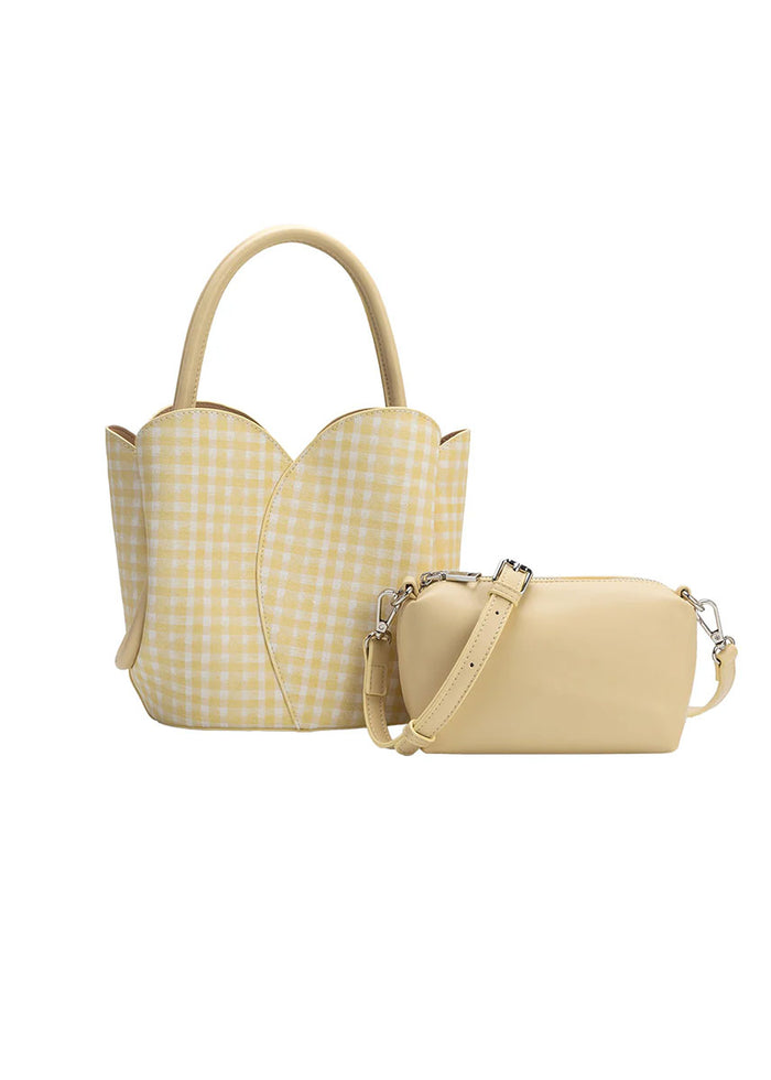 Tulip Handle Bag - Yellow Gingham