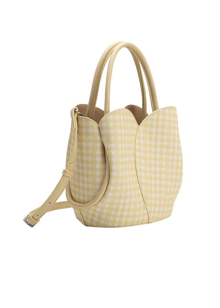 Tulip Handle Bag - Yellow Gingham