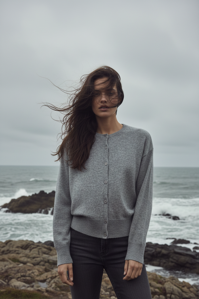 TWNS the label cardigan buttoned long-sleeved round-neck MONTROSE