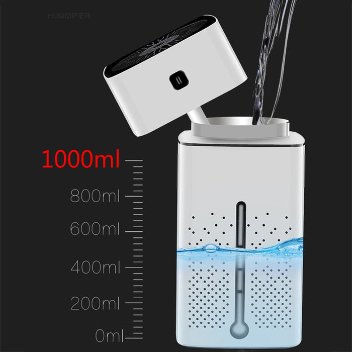 Air purifier humidifier ultrasonic quiet operation white plastic body for bedroom humidity balance and clean air