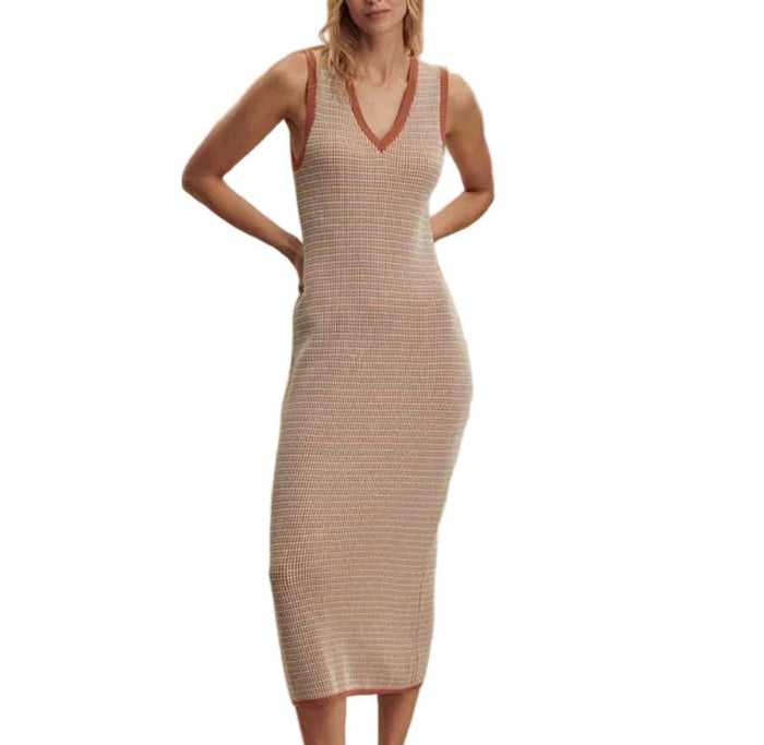 Varley Albane Knit Dress - Caramel Clay