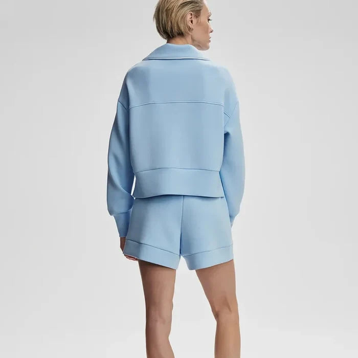 Varley Davenport Zip Sweat - Airy Blue