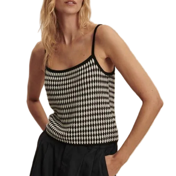 Varley Jared Knit Top - Black/Egret