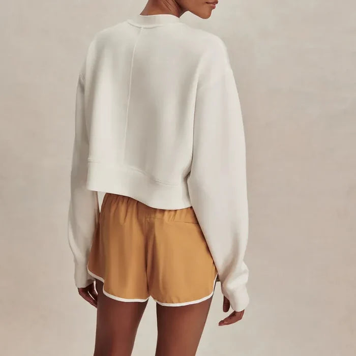 Varley Tasmin Cropped Sweat - Snow White