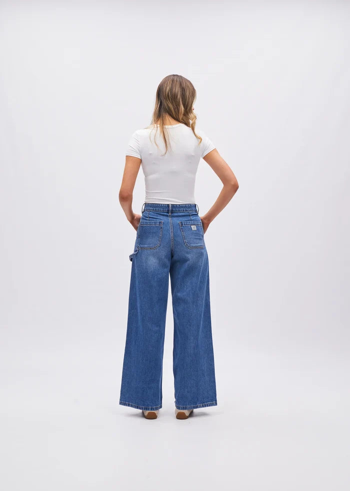Veda Wide Leg Jean Medium Blue