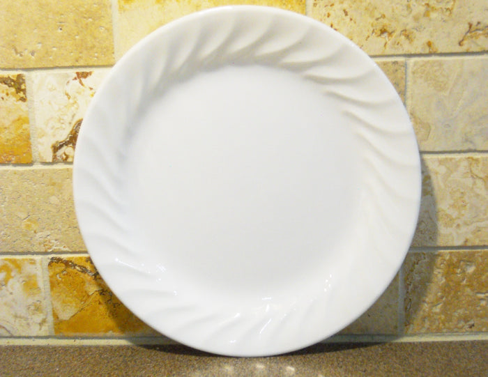❤️ VGC CORELLE White Swirled ENHANCEMENTS 7.25" BREAD PLATE Dessert Salad