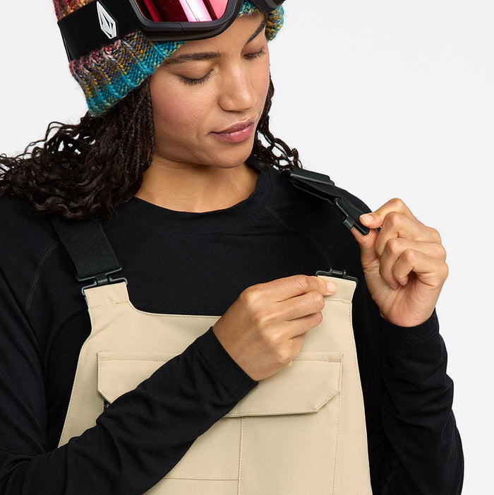 Volcom 2026 Womens Creston 3D Stretch Bib Pant - Oatmeal