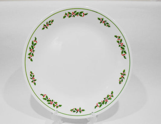 ❤️ Vtg.1985 Corelle HOLLY DAYS 10 14" DINNER PLATE Black Vein Holiday Christmas