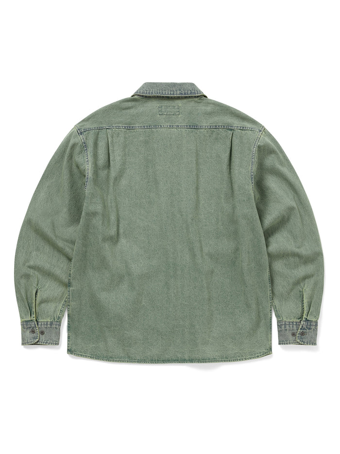 Washed Denim Zip Shirt