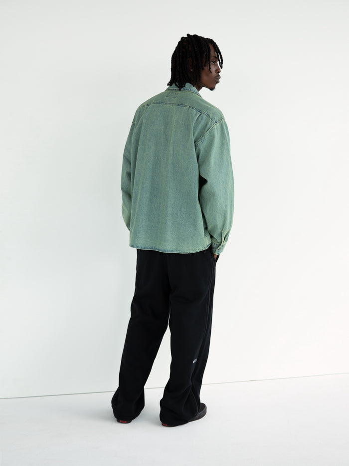 Washed Denim Zip Shirt