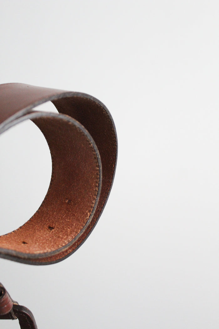 whiskey brown wide leather belt
