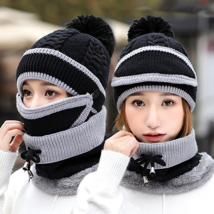 women winter accessories knitted hat scarf set minimal solid color