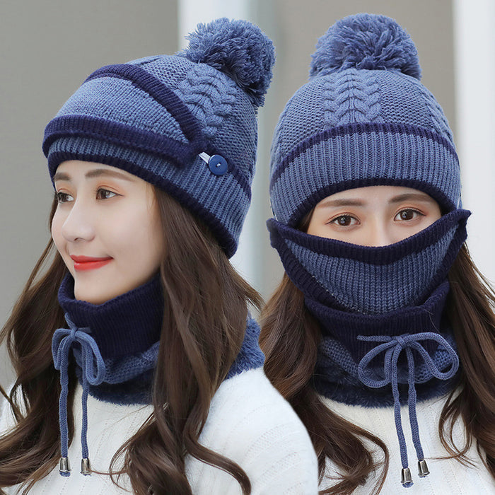 winter hat set women knitted beanie scarf cozy fit cold season