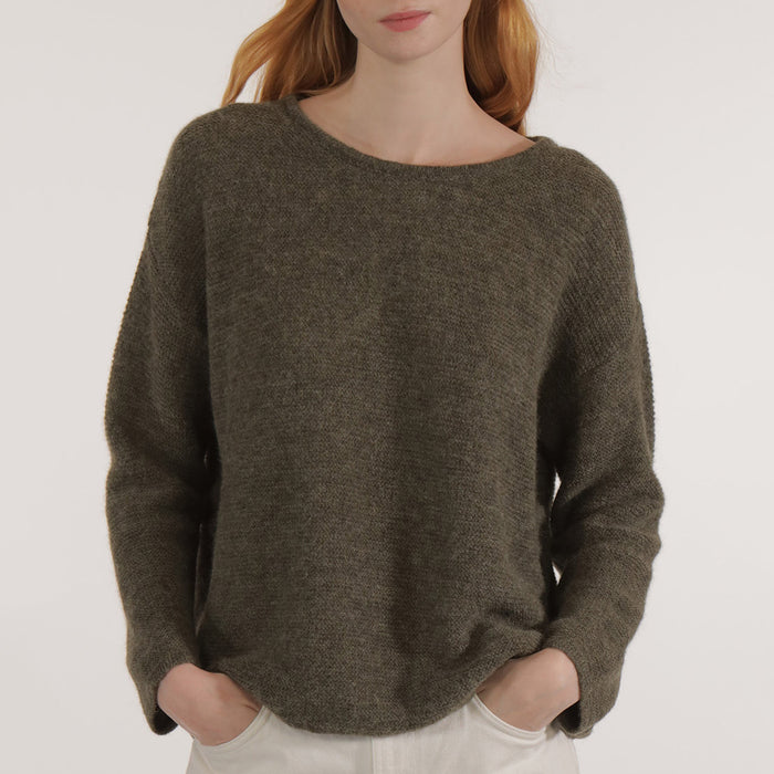 Women's Alpaca Ima Loose Sweater - Khaki