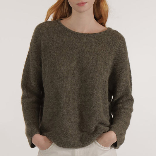 Women's Alpaca Ima Loose Sweater - Khaki