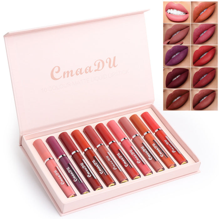 Group of Friends Sporting Matching Non-Stick Waterproof Matte Lipstick at Party