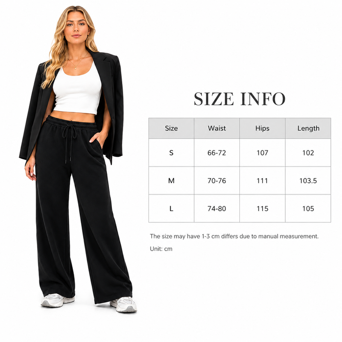 Women's drawstring trousers in casual loose fit with adjustable waist, mid-rise shape and clean street style for daily looks.
