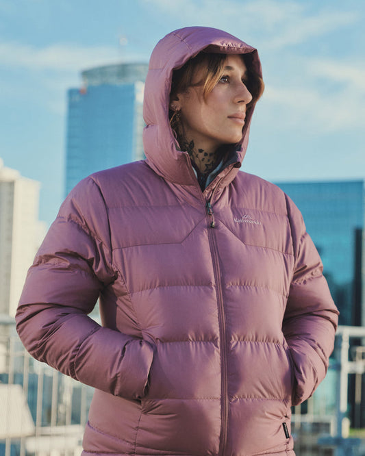 Women's Epiq Hooded Down Jacket -  Dark Thistle