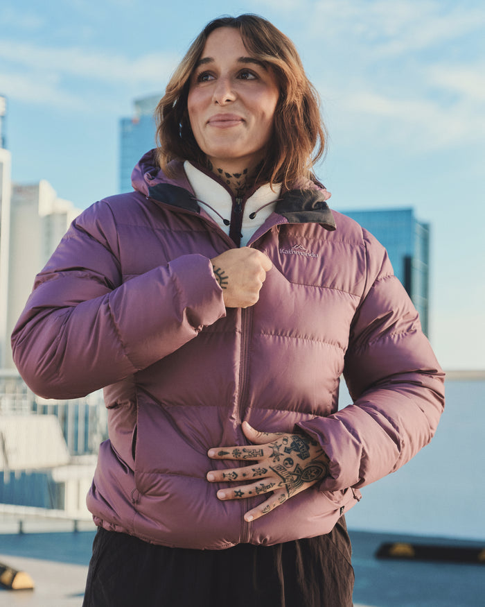 Women's Epiq Hooded Down Jacket -  Dark Thistle