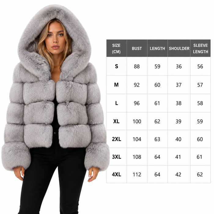 Womens Faux Fur Hooded Jacket - Patchwork Winter Styles