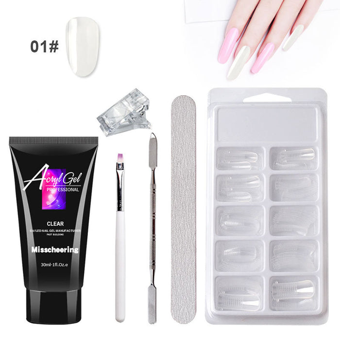 Women's gel nail extension kit with portable case ideal for DIY salon results anywhere