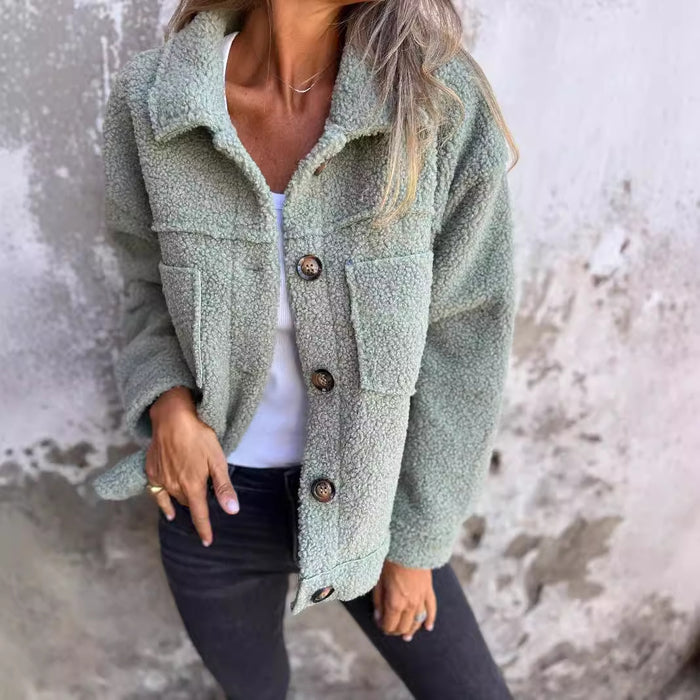 warm short coat women lamb wool style jacket medium thickness