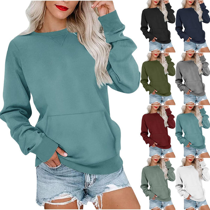 Polyester long sleeve top commuting white shade hip-length hem on model walking