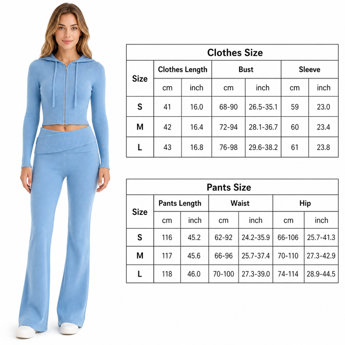 Two piece lounge set for women with hoodie top and relaxed high waist pants