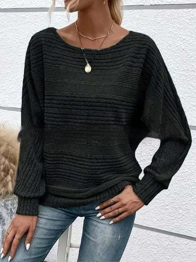 Polyester pullover women white loose silhouette round neckline minimalist wardrobe basic