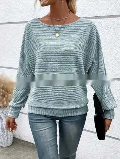 Women's round neck pullover burgundy casual top loose fit comfortable daily wear shirt
