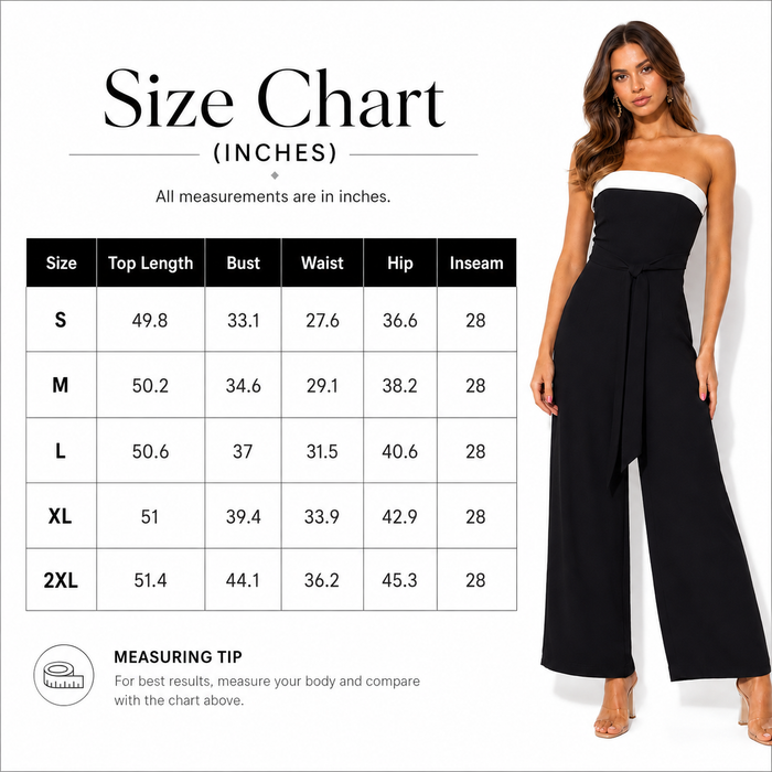 Women's Strapless Wide-Leg Tube Jumpsuit product view 2, showing visible design and option details for key for review online.