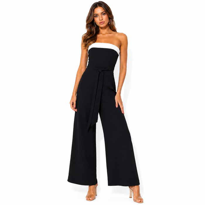 Women's Strapless Wide-Leg Tube Jumpsuit product view 4, showing visible design and option details for key for review online.