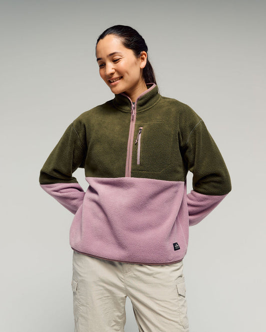 Women's Trailhead Fleece 1/4 Zip Pullover - Light Moss/Thistle