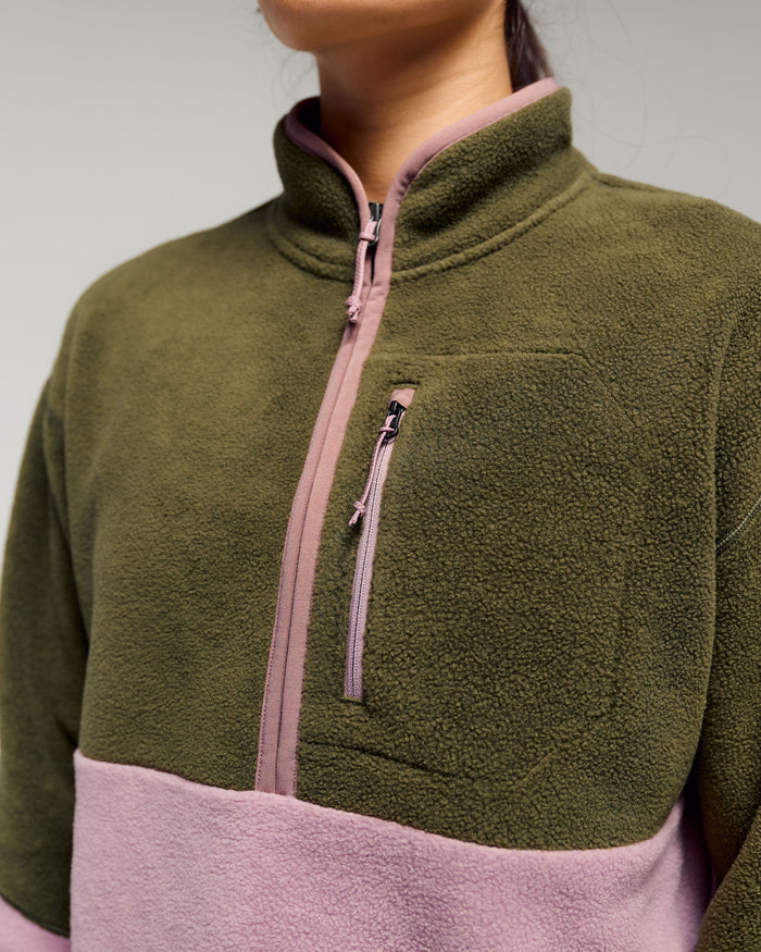 Women's Trailhead Fleece 1/4 Zip Pullover - Light Moss/Thistle