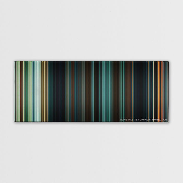 Wonder Woman color palette canvas print: thousands of thin vertical stripes of color