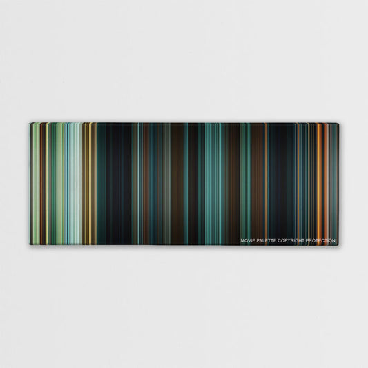 Wonder Woman color palette canvas print: thousands of thin vertical stripes of color