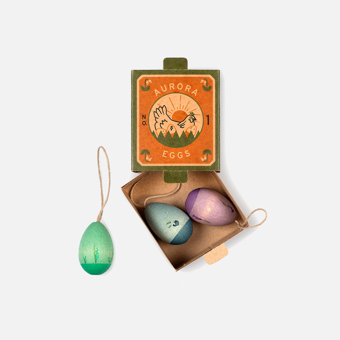 Wooden Egg Decorations - Aurora
