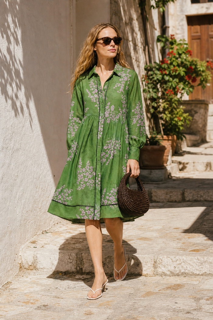 Wren Ramie Dress In Maple Print